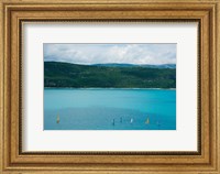 Sailboats on the Lake, Lac de Sainte Croix, Sainte-Croix-Du-Verdon, Alpes-de-Haute-Provence, Provence-Alpes-Cote d'Azur, France Fine Art Print
