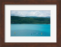 Sailboats on the Lake, Lac de Sainte Croix, Sainte-Croix-Du-Verdon, Alpes-de-Haute-Provence, Provence-Alpes-Cote d'Azur, France Fine Art Print