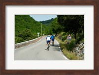 Bicyclists on the road, Bonnieux, Vaucluse, Provence-Alpes-Cote d'Azur, France Fine Art Print