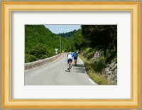 Bicyclists on the road, Bonnieux, Vaucluse, Provence-Alpes-Cote d'Azur, France Fine Art Print