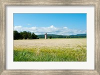 Wheat field with a tower, Meyrargues, Bouches-Du-Rhone, Provence-Alpes-Cote d'Azur, France Fine Art Print