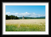 Wheat field with a tower, Meyrargues, Bouches-Du-Rhone, Provence-Alpes-Cote d'Azur, France Fine Art Print