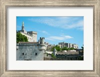 Low angle view of city walls, Pont Saint-Benezet, Rhone River, Avignon, Vaucluse, Provence-Alpes-Cote d'Azur, France Fine Art Print