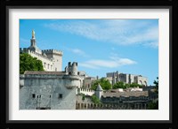 Low angle view of city walls, Pont Saint-Benezet, Rhone River, Avignon, Vaucluse, Provence-Alpes-Cote d'Azur, France Fine Art Print