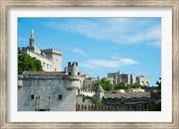 Low angle view of city walls, Pont Saint-Benezet, Rhone River, Avignon, Vaucluse, Provence-Alpes-Cote d'Azur, France Fine Art Print