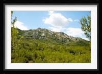 Low angle view of mountains, Alpilles, D25, Eyguieres, Bouches-Du-Rhone, Provence-Alpes-Cote d'Azur, France Fine Art Print