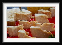 Cheese for sale at weekly market, Arles, Bouches-Du-Rhone, Provence-Alpes-Cote d'Azur, France Fine Art Print
