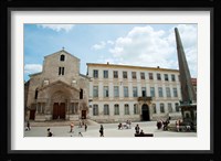 Tourists outside the Church of St. Trophime, Place de La Republique, Arles, Bouches-Du-Rhone, Provence-Alpes-Cote d'Azur, France Fine Art Print