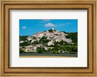 Town on a hill, D51, Sault, Vaucluse, Provence-Alpes-Cote d'Azur, France Fine Art Print