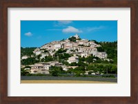 Town on a hill, D51, Sault, Vaucluse, Provence-Alpes-Cote d'Azur, France Fine Art Print