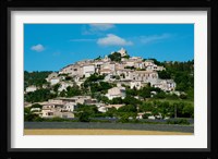 Town on a hill, D51, Sault, Vaucluse, Provence-Alpes-Cote d'Azur, France Fine Art Print