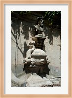 Fountain with the bust of Nostradamus, Rue Carnot, St.-Remy-de-Provence, Bouches-Du-Rhone, Provence-Alpes-Cote d'Azur, France Fine Art Print
