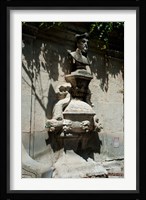 Fountain with the bust of Nostradamus, Rue Carnot, St.-Remy-de-Provence, Bouches-Du-Rhone, Provence-Alpes-Cote d'Azur, France Fine Art Print