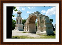 Roman mausoleum and triumphal arch at Glanum, St.-Remy-De-Provence, Bouches-Du-Rhone, Provence-Alpes-Cote d'Azur, France Fine Art Print