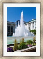 Fountain at the Temple Square, Salt Lake City, Utah, USA Fine Art Print