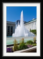 Fountain at the Temple Square, Salt Lake City, Utah, USA Fine Art Print