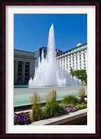 Fountain at the Temple Square, Salt Lake City, Utah, USA Fine Art Print