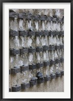 Cemetery wall with names of Holocaust victims, Jewish Cemetery, Frankfurt, Hesse, Germany Fine Art Print