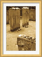 Gravestone at Old Jewish Cemetery, Frankfurt, Hesse, Germany Fine Art Print