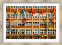 Flossies Figures covering a Building, Medienhafen, Dusseldorf, North Rhine Westphalia, Germany Fine Art Print