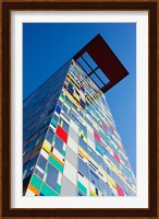 Facade of a Coroful building, Medienhafen, Dusseldorf, North Rhine Westphalia, Germany Fine Art Print