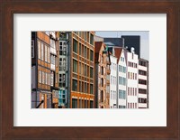 Warehouses in a row, Nicolai Fleet Canal, Hamburg, Germany Fine Art Print
