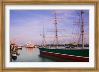 Cap San Diego and Rickmer Rickmers ships at a harbor, Hamburg, Germany Fine Art Print