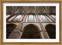Interiors of a gothic church, St. Mary's Church, Lubeck, Schleswig-Holstein, Germany Fine Art Print