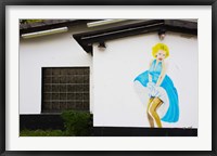 Mural of Marilyn Monroe on the Oo-La-La Bar at British Army Base, Bergen, Lower Saxony, Germany Fine Art Print