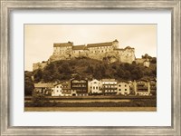 Castle at the waterfront, Burghausen Castle, Salzach River, Burghausen, Bavaria, Germany Fine Art Print