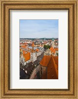 High angle view of buildings and a church in a city, Heiliggeistkirche, Old Town Hall, Munich, Bavaria, Germany Fine Art Print
