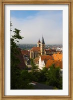 High angle view of a church in the city, St. Dionysius Church, Esslingen-Am-Neckar, Stuttgart, Baden-Wurttemberg, Germany Fine Art Print
