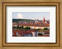 High angle view of buildings along a river, Main River, Wurzburg, Lower Franconia, Bavaria, Germany Fine Art Print