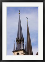 Low angle view of spires of the Notre Dame Cathedral, Luxembourg City, Luxembourg Fine Art Print
