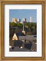 Church in a city, St. Jean du Grund Church, Grund, Luxembourg City, Luxembourg Fine Art Print