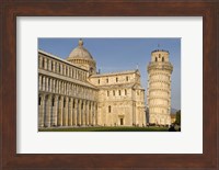 Tourists at cathedral, Pisa Cathedral, Leaning Tower of Pisa, Piazza Dei Miracoli, Pisa, Tuscany, Italy Fine Art Print