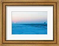 Sunset over the frozen Songhua River, Harbin, Heilungkiang Province, China Fine Art Print