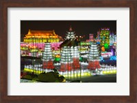 Ice buildings at the Harbin International Ice and Snow Sculpture Festival, Harbin, Heilungkiang Province, China Fine Art Print