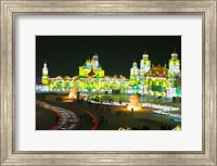 Tourists at the Harbin International Ice and Snow Sculpture Festival, Harbin, Heilungkiang Province, China Fine Art Print