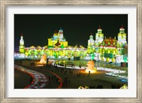 Tourists at the Harbin International Ice and Snow Sculpture Festival, Harbin, Heilungkiang Province, China Fine Art Print