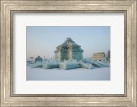 Ice building at the Harbin International Ice and Snow Sculpture Festival, Harbin, Heilungkiang Province, China Fine Art Print