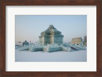 Ice building at the Harbin International Ice and Snow Sculpture Festival, Harbin, Heilungkiang Province, China Fine Art Print