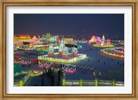 High Angle View of the Harbin International Ice and Snow Sculpture Festival, Harbin, Heilungkiang Province, China Fine Art Print