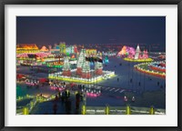 High Angle View of the Harbin International Ice and Snow Sculpture Festival, Harbin, Heilungkiang Province, China Fine Art Print
