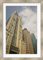 Low angle view of skyscrapers in a city, Century Avenue, Pudong, Shanghai, China Fine Art Print
