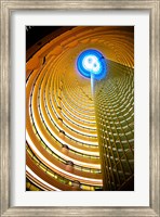 Interiors of Jin Mao Tower looking up from the lobby of the Grand Hyatt hotel, Lujiazui, Pudong, Shanghai, China Fine Art Print