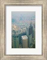 Aerial view of new Pudong district housing, Shanghai, China Fine Art Print