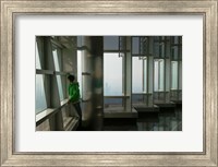 Person viewing a city from observation point in a tower, Jin Mao Tower, Lujiazui, Pudong, Shanghai, China Fine Art Print
