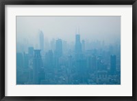 City viewed from observation deck of Jin Mao Tower, Lujiazui, Pudong, Shanghai, China Fine Art Print
