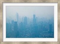 City viewed from observation deck of Jin Mao Tower, Lujiazui, Pudong, Shanghai, China Fine Art Print